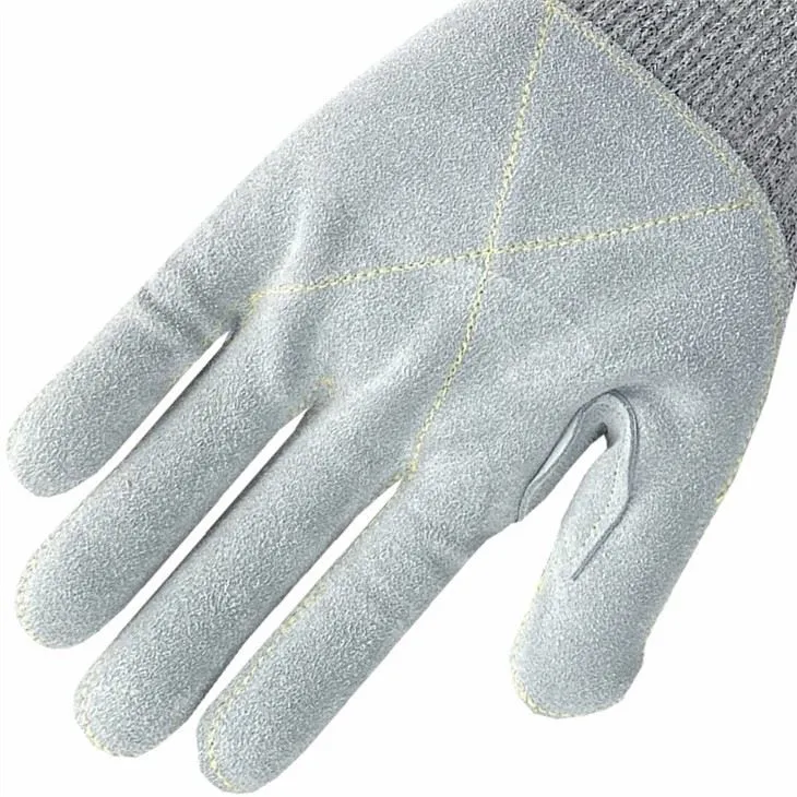 Heavy Duty HPPE Cut Resistant Palm Leather Mechanics Construction Gloves